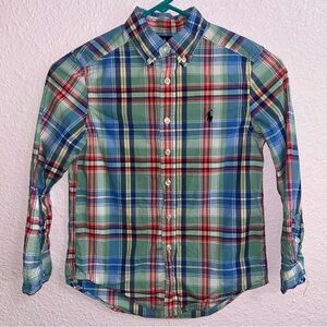 Ralph Lauren Red and Blue Plaid Button Down Shirt